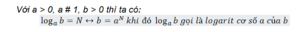 công thức logarit